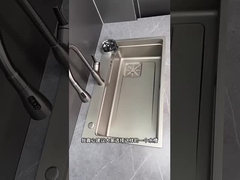 Conjunto completo Cuenca de la cascada Cuenca de la cocina Cuencos de acero inoxidable Gran tazón único con estante de platos Unde