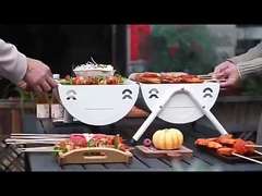 Grill de barbacoa con carbón de carbón con carro de fumadores Grill de barbacoa con mesa lateral S/M/XL