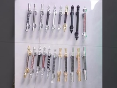 Antiguo Chrome Artesanía Pull mango de aluminio y SUS lujosa decoración gran hotel mango de puerta de madera sólida