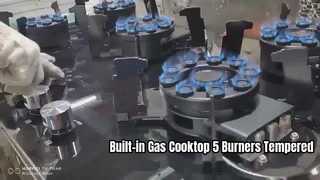 Las hornillas incorporadas del Cooktop 5 del gas moderaron el control mecánico de la perilla del encendido electrónico de la superficie de vidrio hola