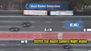 2026 SECTEC Cámara de guardia para coche 24/7 Lente de detección de radar de estacionamiento Visión nocturna UBOXPRO APP Continuo R