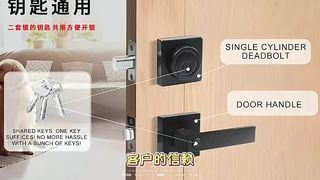 Cerradura de manija de aleación de Zinc, manija de tres barras, cerradura de baño minimalista americana, cerradura de puerta del dormitorio, manija b