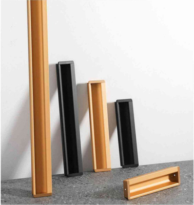 Arreglo de puertas correderas en relieve Muebles de lujo Hardware de dormitorio Armario de cajones oculto Pull Minimalista Incorporado H