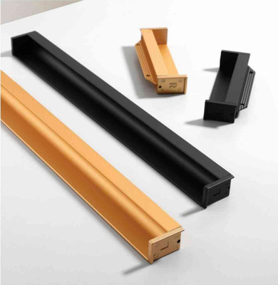 Arreglo de puertas correderas en relieve Muebles de lujo Hardware de dormitorio Armario de cajones oculto Pull Minimalista Incorporado H