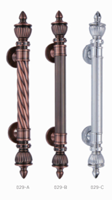 Antiguo Chrome Artesanía Pull mango de aluminio y SUS lujosa decoración gran hotel mango de puerta de madera sólida