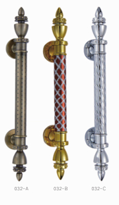 Antiguo Chrome Artesanía Pull mango de aluminio y SUS lujosa decoración gran hotel mango de puerta de madera sólida