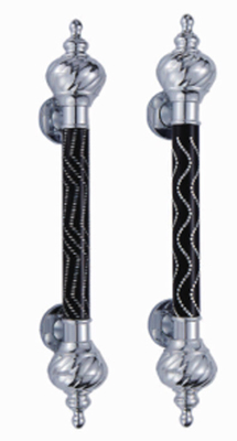 Antiguo Chrome Artesanía Pull mango de aluminio y SUS lujosa decoración gran hotel mango de puerta de madera sólida