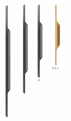 Muebles modernos de aluminio negro mango gabinetes de cocina puerta cajón tirón mango armario mango largo