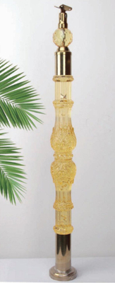 Baluster de cristal de acrílico transparencia clara mangueras tamaño personalizado oro de lujo decorativo acrílico Stai