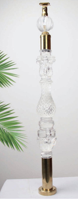 Baluster de cristal de acrílico transparencia clara mangueras tamaño personalizado oro de lujo decorativo acrílico Stai