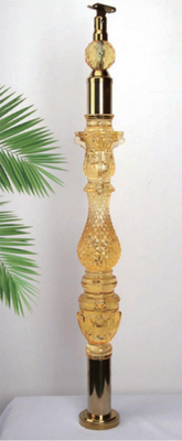 Baluster de cristal de acrílico transparencia clara mangueras tamaño personalizado oro de lujo decorativo acrílico Stai