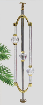 Balustrada de acrílico de tubo redondo Escaleras de cristal Balcón Columna de pilar para barandillas de acrílico Diseño moderno