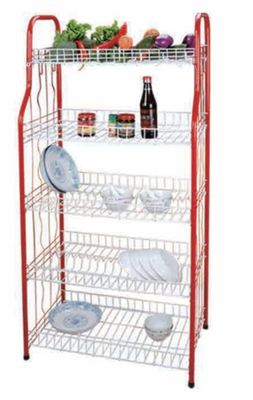 Tipo de cocina de 4 niveles de pie Plato de comedor Estante de platos Estante de secado de platos Estante de platos Estante con una cesta desplegable en forma de U Net