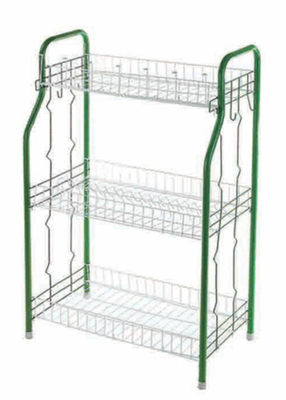 Tipo de cocina de 4 niveles de pie Plato de comedor Estante de platos Estante de secado de platos Estante de platos Estante con una cesta desplegable en forma de U Net