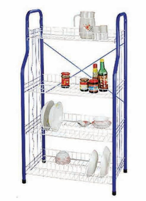 Tipo de cocina de 4 niveles de pie Plato de comedor Estante de platos Estante de secado de platos Estante de platos Estante con una cesta desplegable en forma de U Net