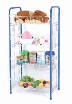 Tipo de cocina de 4 niveles de pie Plato de comedor Estante de platos Estante de secado de platos Estante de platos Estante con una cesta desplegable en forma de U Net
