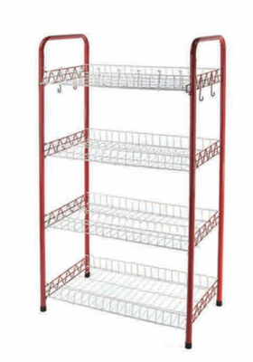 Tipo de cocina de 4 niveles de pie Plato de comedor Estante de platos Estante de secado de platos Estante de platos Estante con una cesta desplegable en forma de U Net