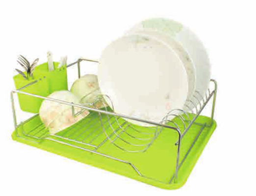 Estante de secado de platos Desagüe organizador del fregadero de la cocina del fregadero de la cocina del estante del desagüe cesta