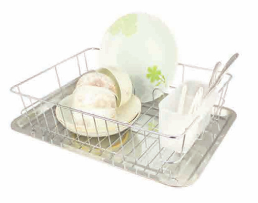 Estante de secado de platos Desagüe organizador del fregadero de la cocina del fregadero de la cocina del estante del desagüe cesta