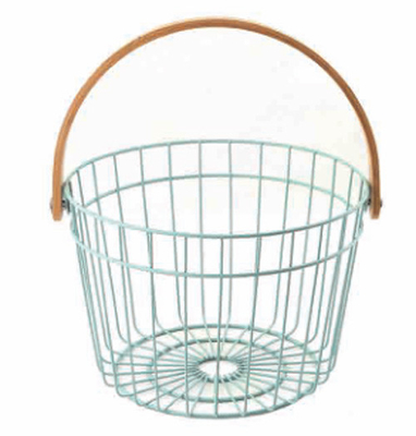 Cesto de estilo moderno lavable Metal de alambre negro Cesto congelador organizador Cesto de almacenamiento de frutas para el hogar