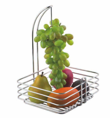 Cesto de estilo moderno lavable Metal de alambre negro Cesto congelador organizador Cesto de almacenamiento de frutas para el hogar