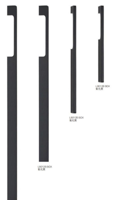 Aluminio Metal estilo moderno puerta de armario negro Handel manija de gabinete negro mate