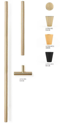 Muro de muebles montado de aleación de aluminio sólido Mando de armario para decoración del hogar L 150 mm x W 34.5 mm x D 18.4 m