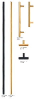 Muro de muebles montado de aleación de aluminio sólido Mando de armario para decoración del hogar L 150 mm x W 34.5 mm x D 18.4 m