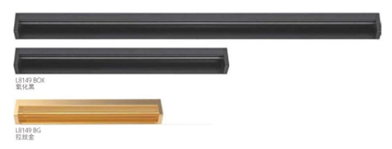 Muro de muebles montado de aleación de aluminio sólido Mando de armario para decoración del hogar L 150 mm x W 34.5 mm x D 18.4 m