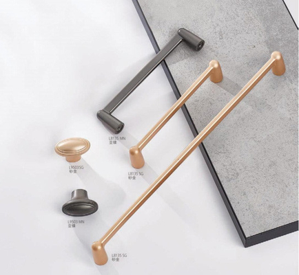 Nuevo estilo europeo de lujo aleación de zinc cepillado níquel oro recto Bar Cabinet puerta hardware interior armario de mano