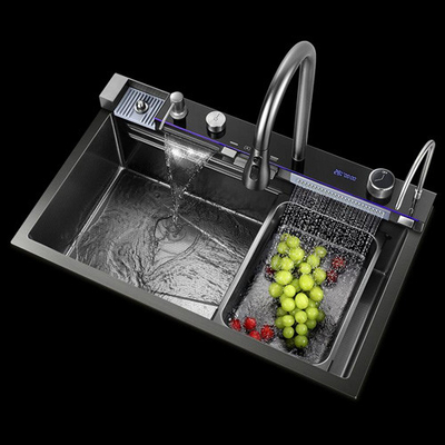 Por mayor Diseño Simple Custom Moderno Rectangular Metal Latón Cromo Doble Lavadero de Cocina Para uso doméstico