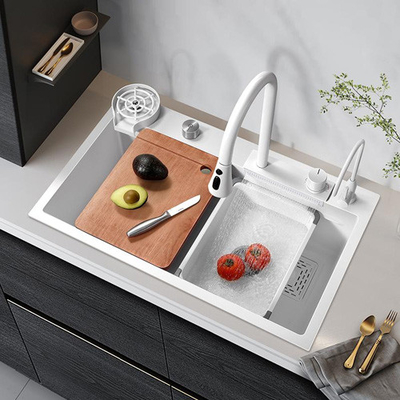 Hot Sale SUS304 201 single bowl stainless steel kitchen sink Primary Color 60*45cm Brushed Handmade Multi