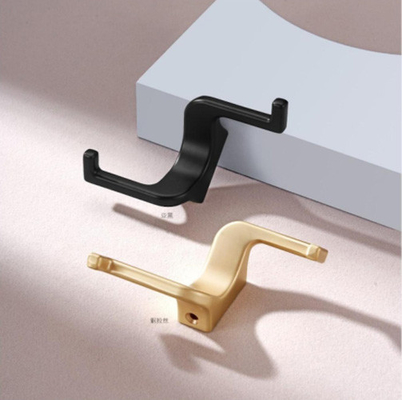 Modern Gold Black Cloth Coat Hooks de pared colgantes de trabajo pesado de zinc de aleación de metal montado en la pared de doble punta