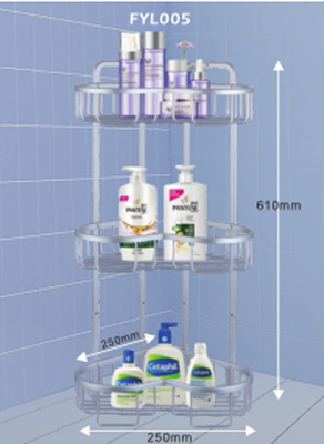 Estantes de baño de dos niveles montados en la pared Estantes de almacenamiento triangulares Estante de almacenamiento Baño trípode Baño ducha Estante de esquina