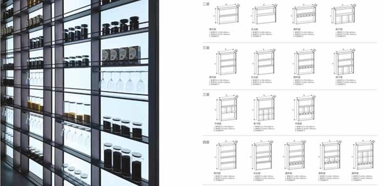 Muebles de gabinete de abejas de aluminio negro Muebles de dormitorio de sala de estar gabinetes de almacenamiento