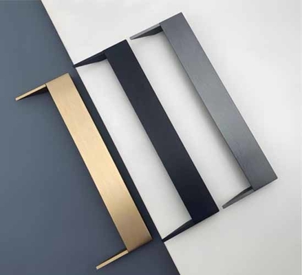 Manos ocultas de aleación de aluminio oficina baño centro gabinete puerta perilla perilla tirones mango de muebles negro mate