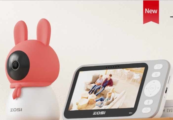 Monitoreo de bebés inalámbrico de alta calidad de 5 pulgadas con visión nocturna de dos vías de audio con sensor de temperatura incorporado