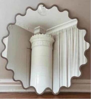 Modern Luxury Villa Hotel Accent Golden Decorative Mirror Bedroom Bathroom Wood Frame Irregular Shape Wall Mirror Furniture