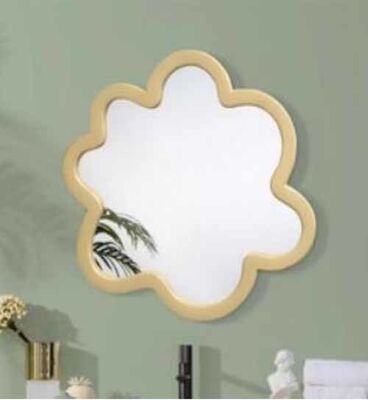 Customized PU Frame Decorative Wall Mirror Art Deco Style Glass Irregular Mirror for Living Room Bedroom Decorative Mirror