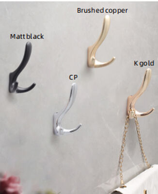 Modern Y-shaped Simple Solid Zinc Alloy Coat Hook Key Hook Double Hook Door Hat Rack Bedroom Bathroom Wardrobe Furniture