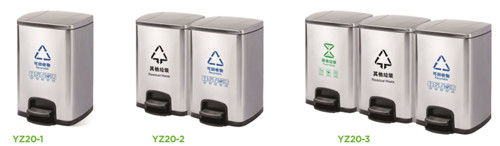 la cocina 30L bote de basura cubo de basura de acero inoxidable rectangular del pedal