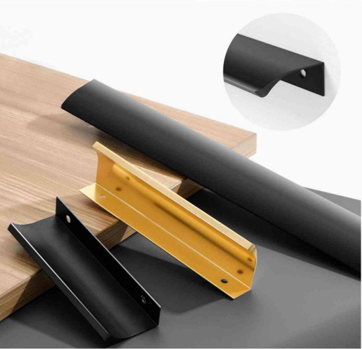 Oro negro níquel de diseño moderno puertas pujan manijas puertas correderas manija en relieve para la puerta del gabinete de la cocina