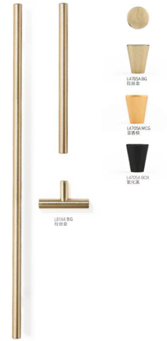 Muro de muebles montado de aleación de aluminio sólido Mando de armario para decoración del hogar L 150 mm x W 34.5 mm x D 18.4 m