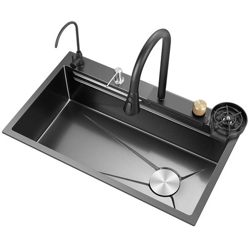 Hot Sale SUS304 201 single bowl stainless steel kitchen sink Primary Color 60*45cm Brushed Handmade Multi