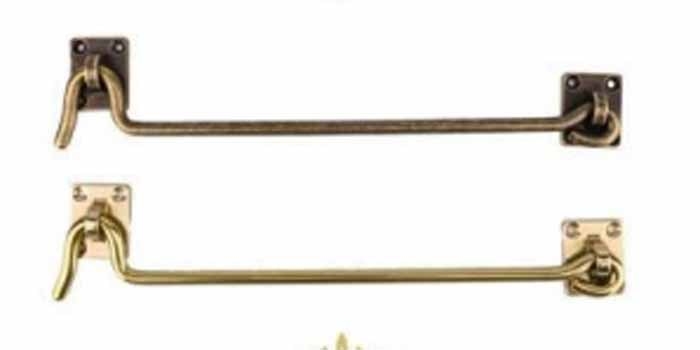 Old-Fashioned Wooden Window Fixing Hook with Brass Window Hasp Buckle Windproof Support Rod for Chinese Door Window Accessories