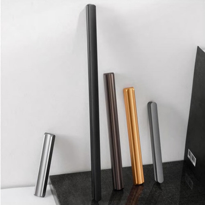 GRH Muebles Dormitorio Cocina Hardware Oro cepillado Sin ranuras Metal mango largo de aluminio Pull Manos