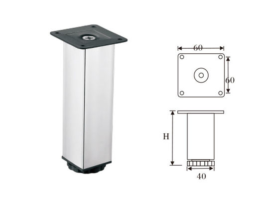 Piernas de lujo de los muebles del reemplazo, prevención de las piernas de los muebles de Chrome del rasguño