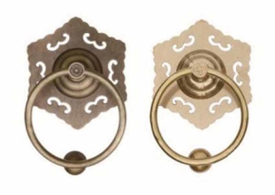 Aldaba de puerta con forma de flor con acabado satinado, acabado transparente, antirrobo, antioxidante, diseño antiguo, accesorios de puerta de metal