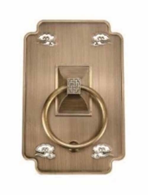 Manija de puerta de villa impermeable de doble puerta, elegante tirador y manija de puerta de vidrio de latón para puertas correderas de estilo chino
