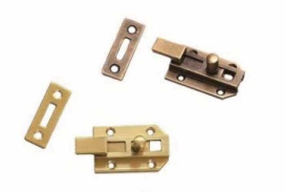 Cerrojo de puerta y ventana antiguo con pestillo ajustable y cerradura de latón para el hogar con 2 llaves